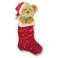 Custom Plush Teddy Bear w/ Hat Peeking Out Christmas Stocking